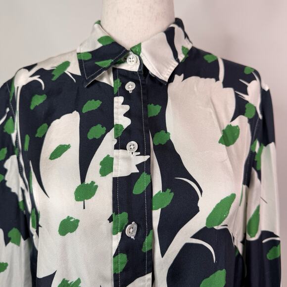 Monse Floral Button Up Top Cut Out Slashed Back Deconstructed Size 6 Bold Floral - Picture 3 of 14